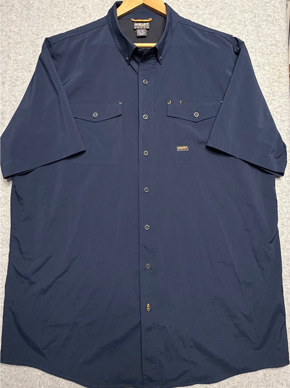 Ariat Rebar VentTEK DuraStretch Shirt Mens XL Tall Dark Navy Short Sleeve Work